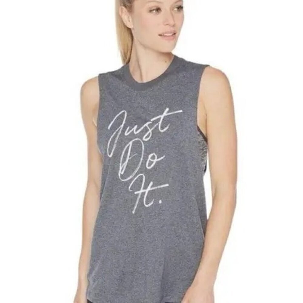 Nike Dri Fit Gray Just Do It Muscle Athletic Tank Top XS